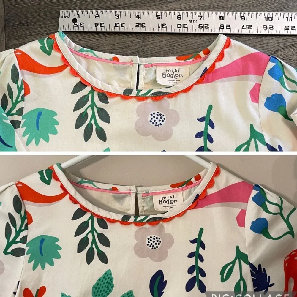 Mini Bowden Florasuarus Multicolored Dinosaur Dress Size 9-10 Y Dino Dress